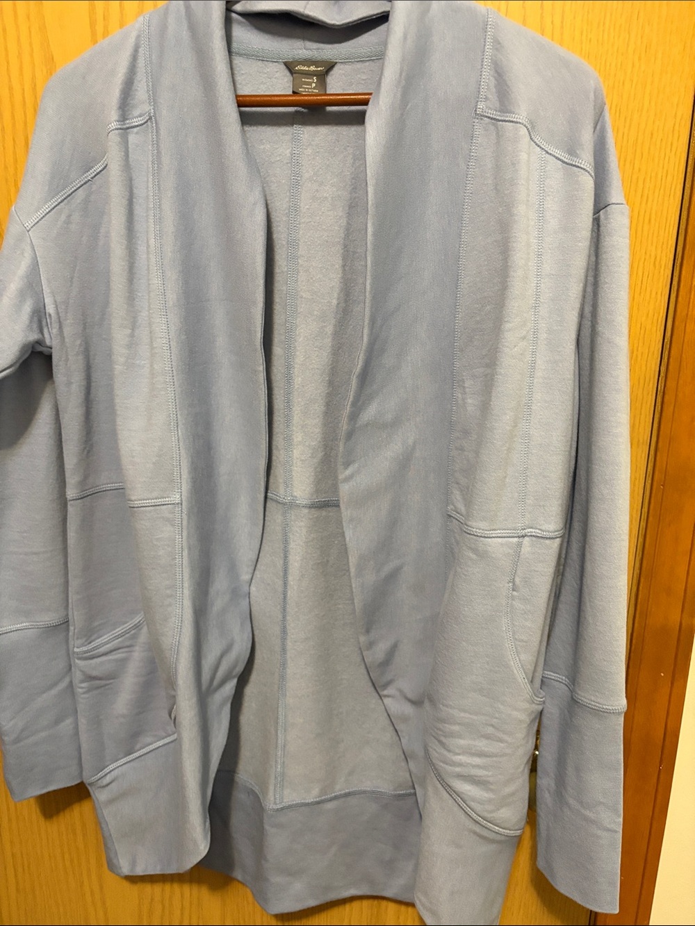 Eddie Bauer Light Blue Open-Front Women's Shirt Jacket